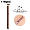 Hourglass Concealer Brush Synthetic Hair Angled Concealer Brush Eye Concealer Blending Brush Brown Metal Handle Makeup Tool 2