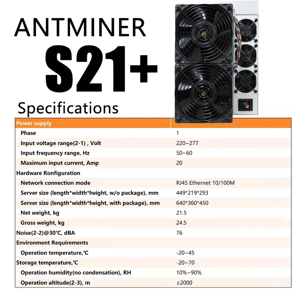 New BTC Miner Antminer S21+ 235T 225T 216T 3564W BTC Mining Best Profitable  Bitcoin Miner Than Antminer S21 S19K Pro S19 T19 - AliExpress