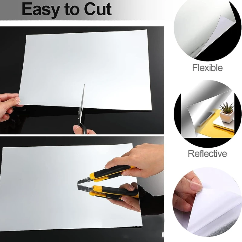 1pc Self Adhesive Mirror Sheets Flexible Non Glass Mirrors Removable Mirror Wall Stickers Home Room Bedroom 3D Wall Decor wall sticker mirror wall sticker