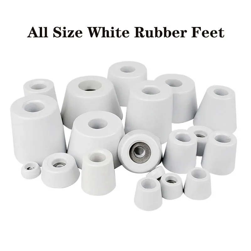 24pcsWhiteConeRubberFeetFurnitureLegsFeetChairFloorProtector