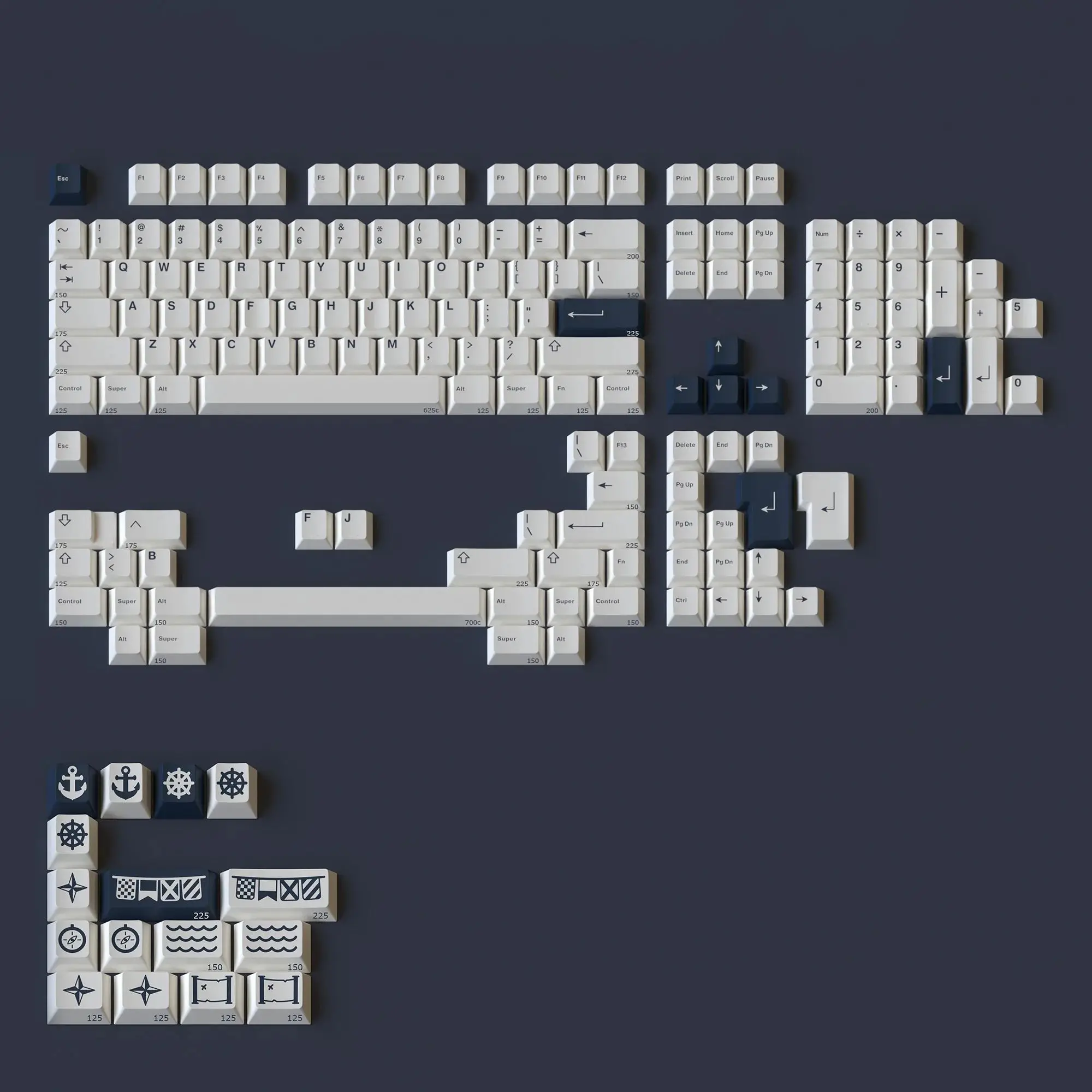 GMK Seafarer 체리 프로필 키캡, MX 기계식 키보드 베이스, 참신함