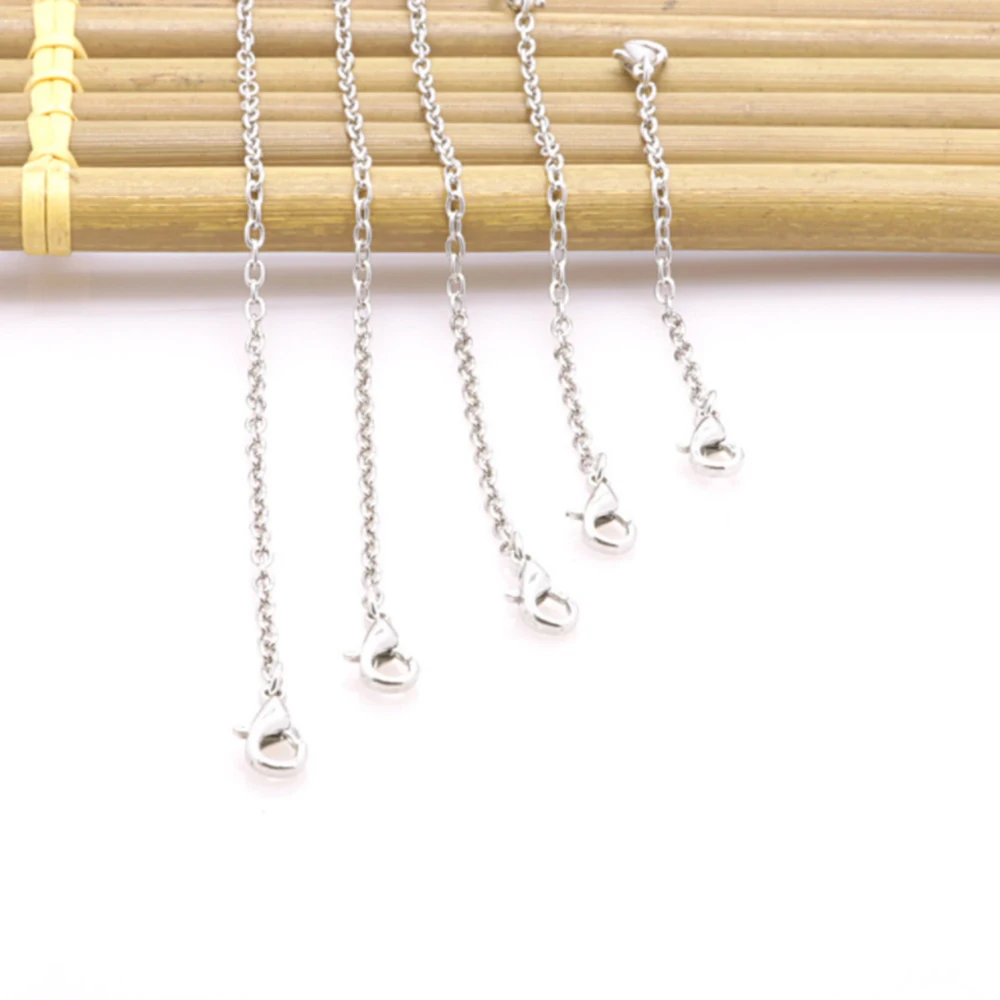 For One Set 5pcs Stainless Steel Necklace Bracelet Extender Chain Set For DIY Jewelry Making