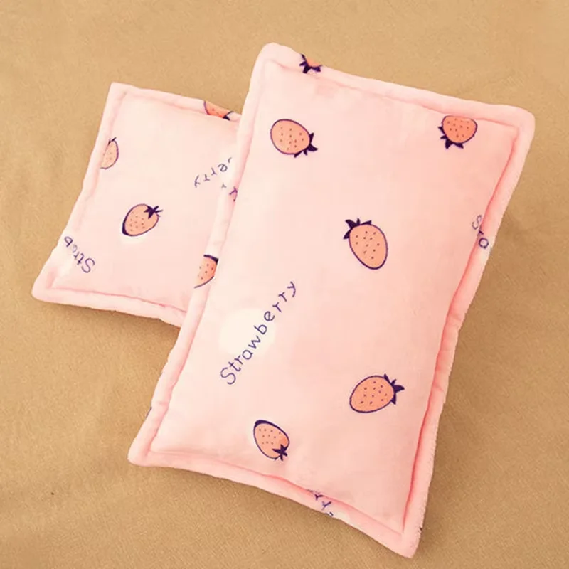 Cartoon Cute Printed Pattern Children's Pillow Protector Cover Winter Thickened Coral Velvet Pillowcase Baby Sleeping Pillowcase