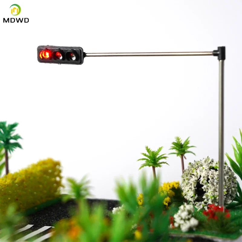 2PCS HO Scale Model Traffic Lights/Operating Pole Mount Overhead Traffic Lights with Controller/Train Railway/Railroad Layout 4