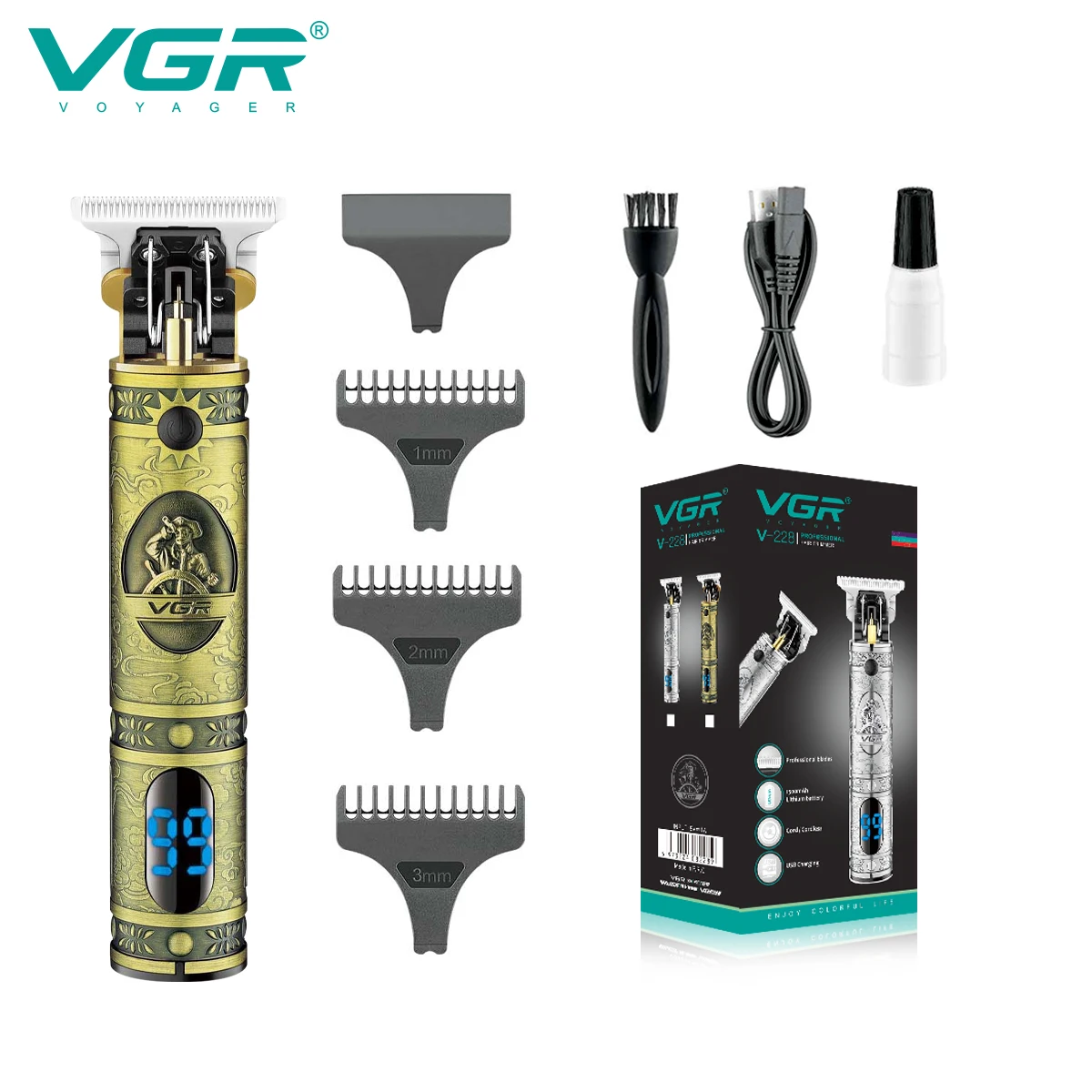 VGR 228 Hair Clipper Professional Personal Care Barber Trimmer For Men Upgrade T9 LCD  Electric Hair Clipper Clippers VGR V228 6