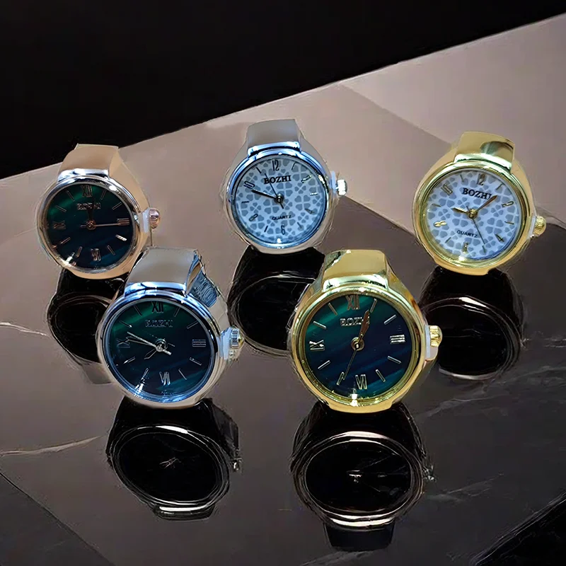 Finger Watch Ring Finger Ring Vintage Alloy Shell Quartz Watch Men Women Jewelry Gift