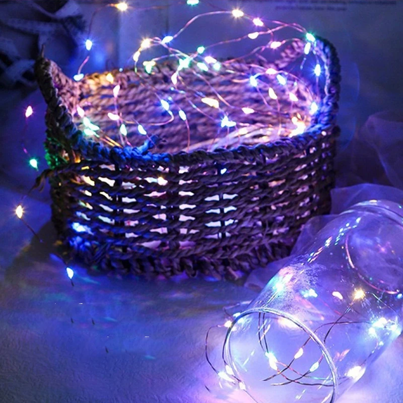 1/2/3M USB LED String Lights Copper Silver Wire Garland Light Waterproof Fairy Lights For Christmas Wedding Party Decoration