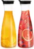 2pcs Water Carafe with Flip Top Lid  Milk, Iced Tea Beverage, Cold Brew and Mimosa Bar. Juice Containers with Lids Accessories 1