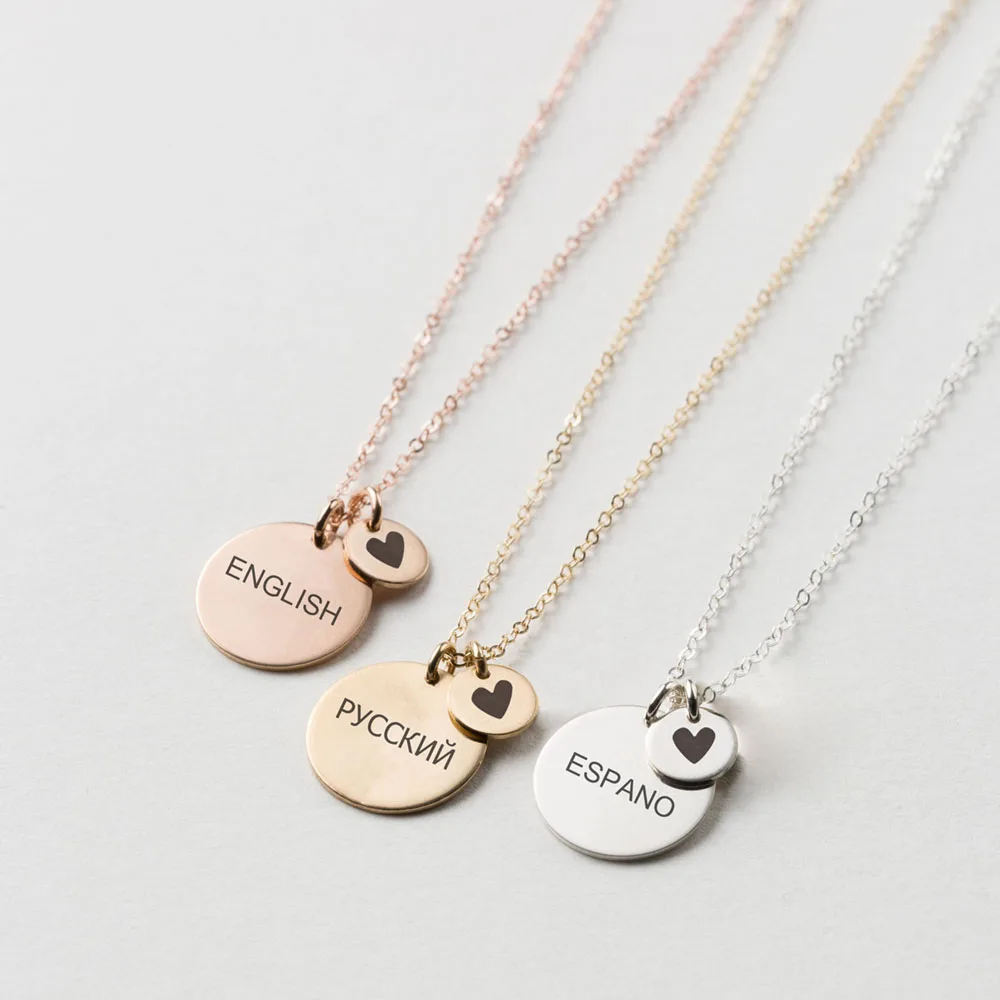 eManco Rectangle Pendant Necklace Stainless Steel Long Chain Jewelry Personalized Couple Ladies Holiday Gift silver necklace