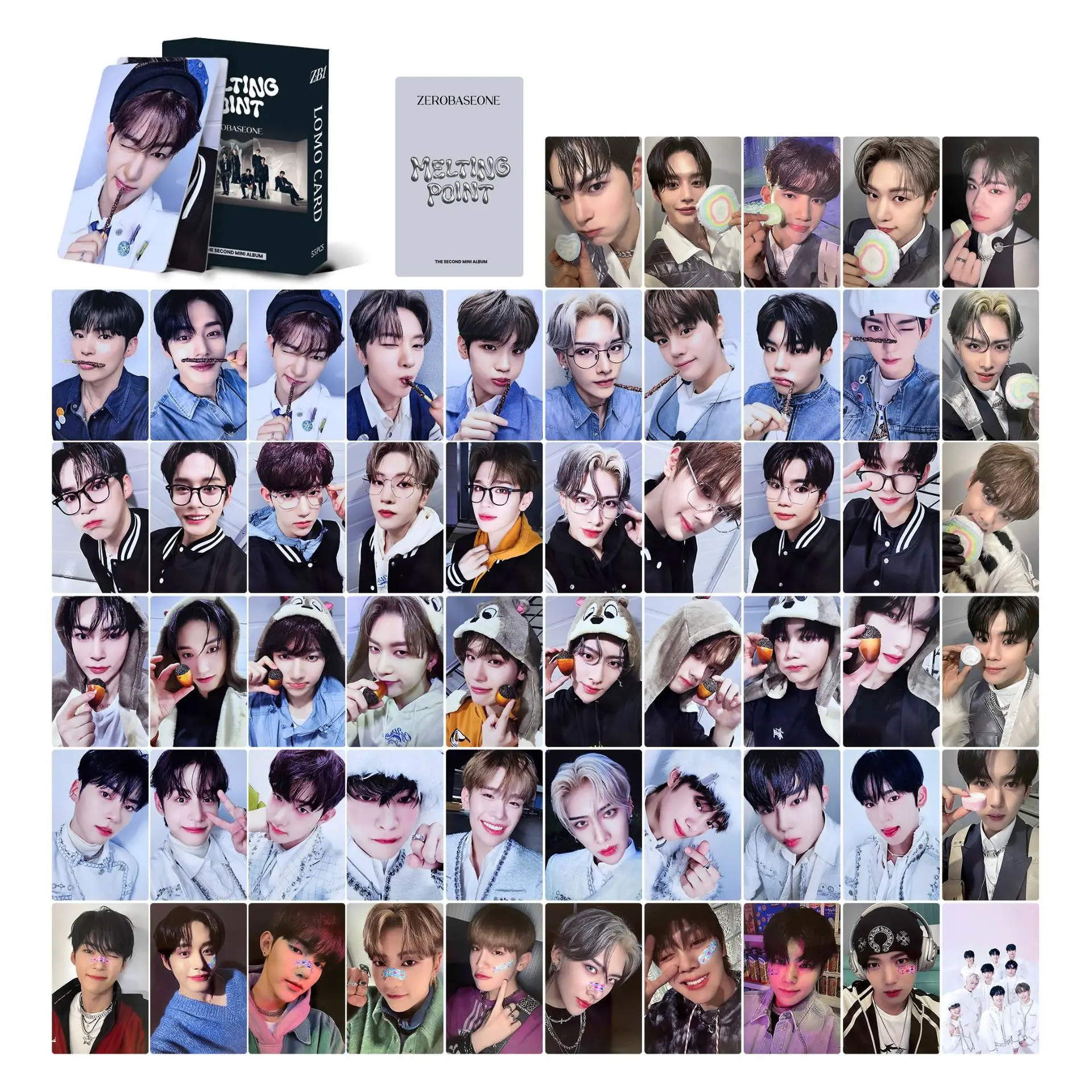 

55Pcs/Set KPOP ZB1 LOMO Cards ZEROBASEONE MELTING POINT Album Photocards ZHANGHAO HANBIN MATTHEW RICKY Boxed Postcard Fans Gift