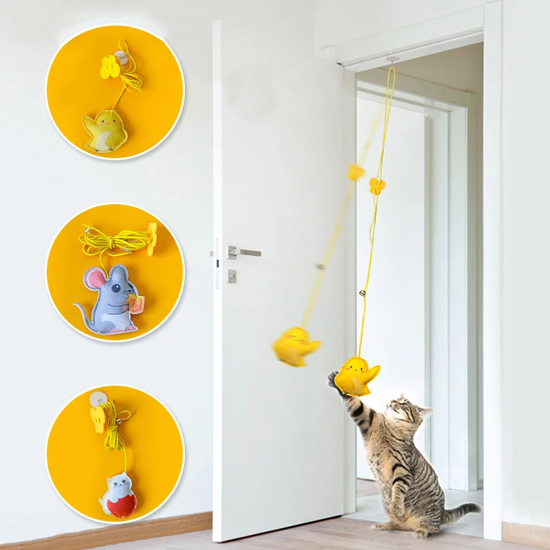 

Elastic Cord Cat Toy Door Interactive Hanging Simulation Cat Toy Funny Self-hey Interactive Toy for Playing Cat Supplies