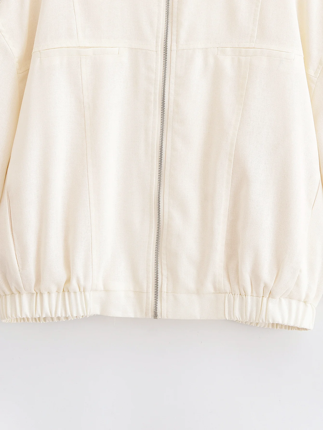 Bombers Women's Jackets inszart 2025 Beige Outwear Solid Long Sleeve With Zipper Elegant Fashion Streetwear Casual Loose Jackets