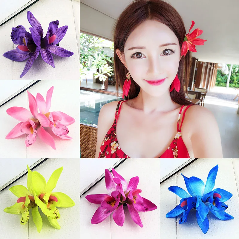 New Women Summer Bohemia Hairpin Lily Flower Hair Clip Hawaii