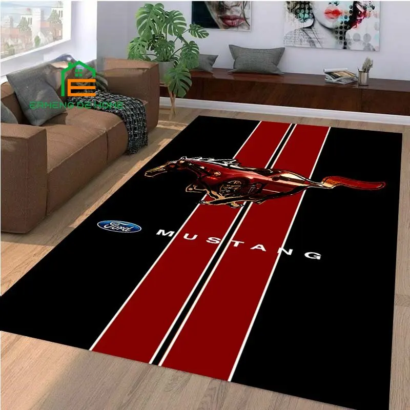 Mustang Pattern Rug for Bedroom Living Room Carpet for Kitchen Floor Mats Home Decor Non-Slip Floor Pad Rug 15 Sizes 4