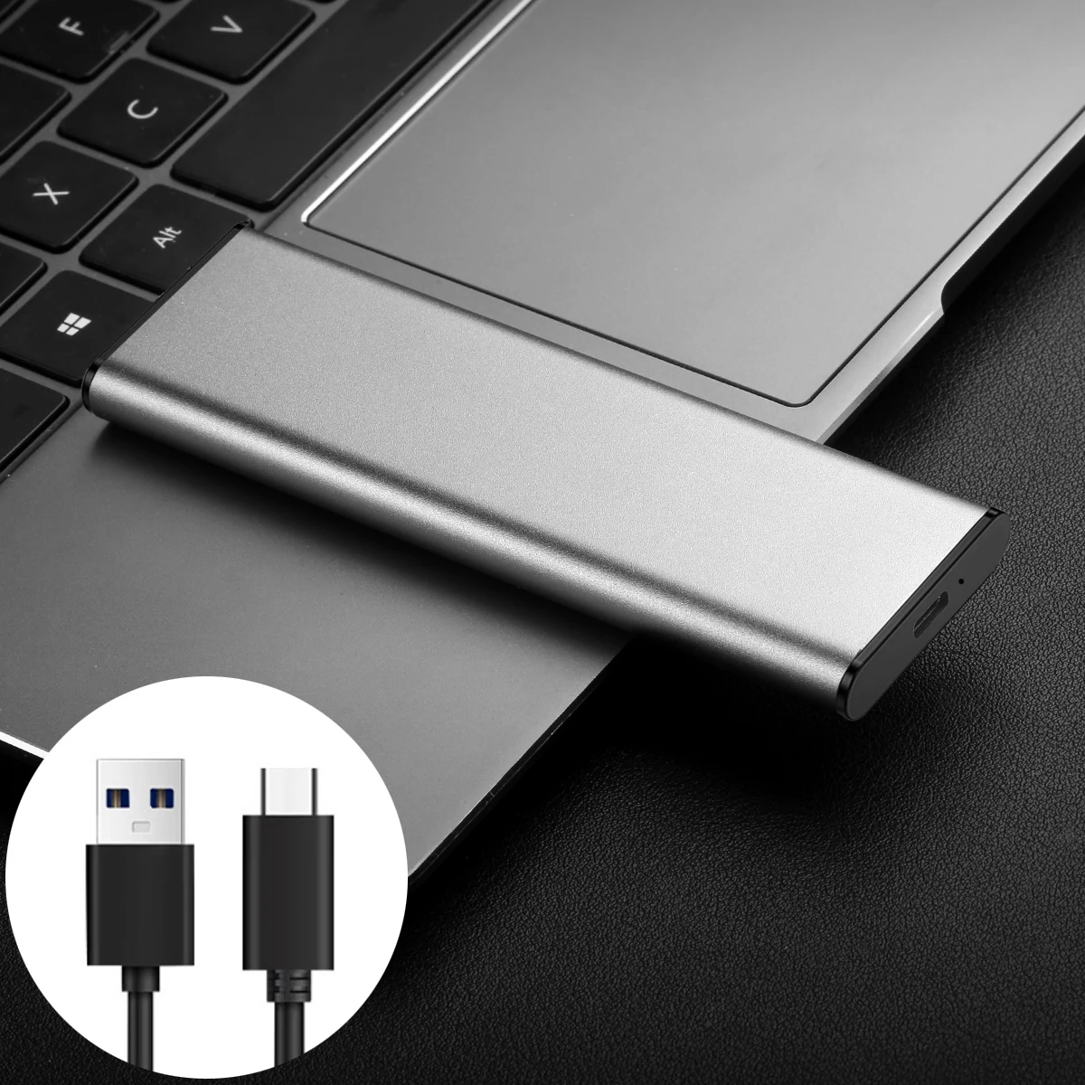 M.2 NGFF SATA SSD Enclosure M2 to USB Type C 3.1 External SSD Adapter 5Gbps Tool-Free Enclosure for NGFF 2230/2242/2260/2280 SDD