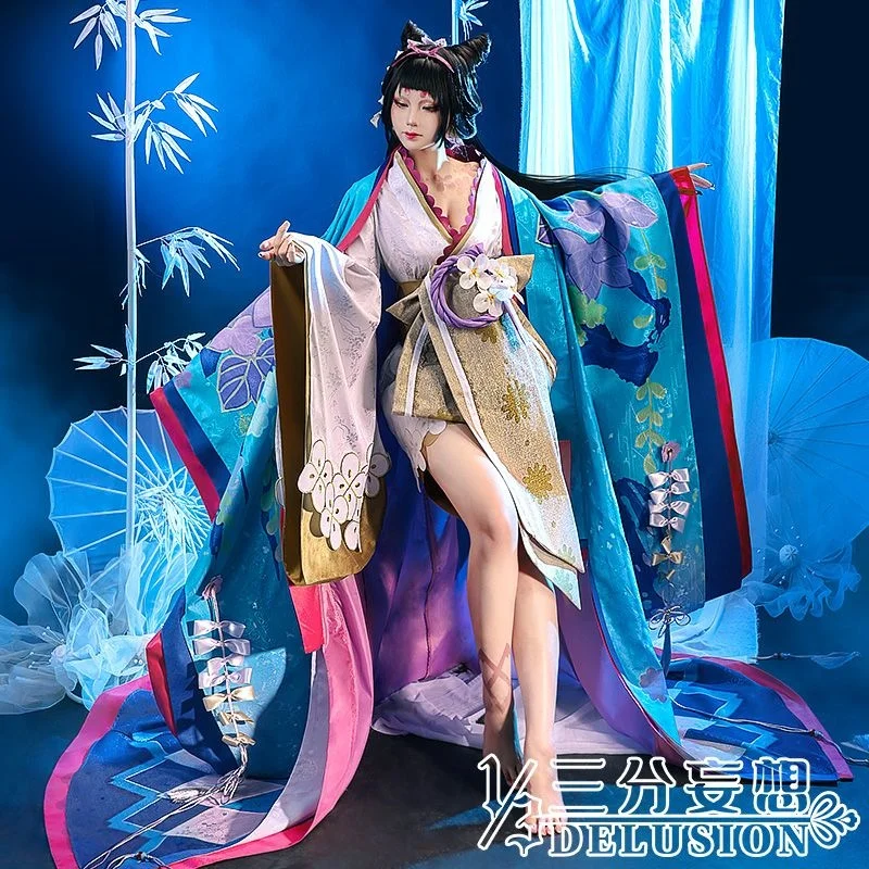 

Triple delusion Yin Yang teacher cos clothing painting world flower and bird scroll cosplay women's clothing painting scroll cos