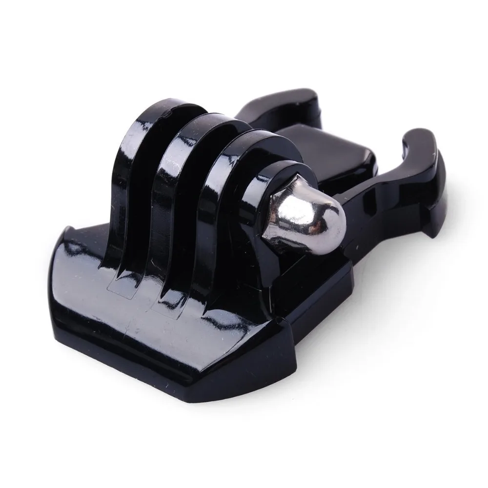Lot de 10 supports à boucle rapide pour caméra GoPro, vus de dessus sur surface claire.