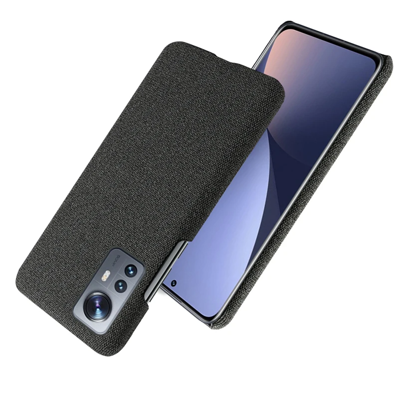 para Xiaomi mi 12 12x Case Duro pc Anti-deslizamento Ultra Fino Tecido Tecido Pano Capa Traseira para Xiaomi 12 Pro 9 Computers & Electronics