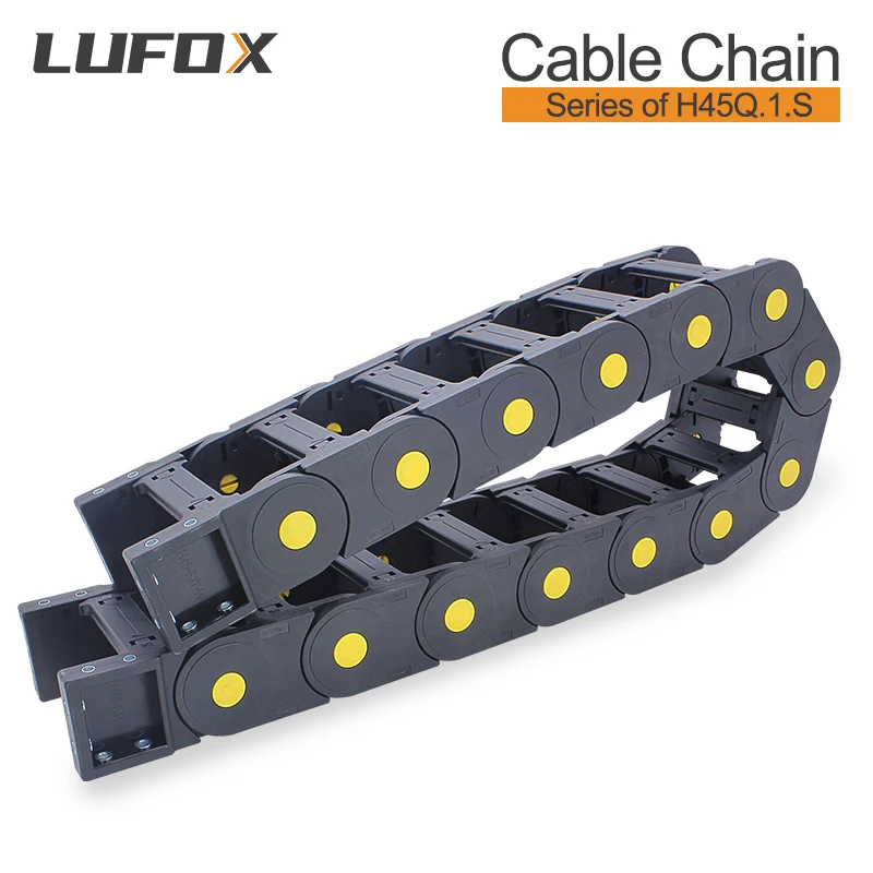 High quality 1-meter cable drag chain. Series of H45Q.1.S-Bridge type open of both side