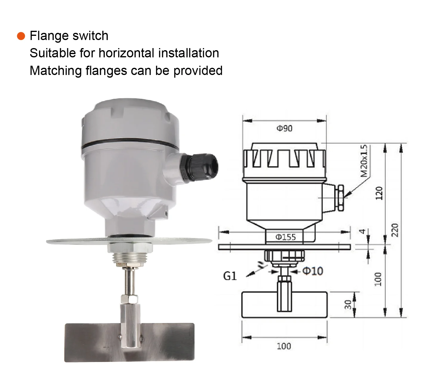 Rotary Paddle Level Switch 24V 110V 220V Powder Hopper Silo Bin Level Sensor Sol