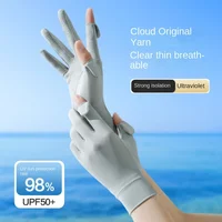 Sun Protection Gloves for Women Summer Thin Non-slip Anti-UV Breathable Original Yarn Touch Screen Riding Sun Protection Gloves 1