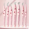6 Types False Eyelash Tweezers Stainless Steel Anti-static Pincet Curved Strip 3D Lashes Extension Tweezer Makeup Tools