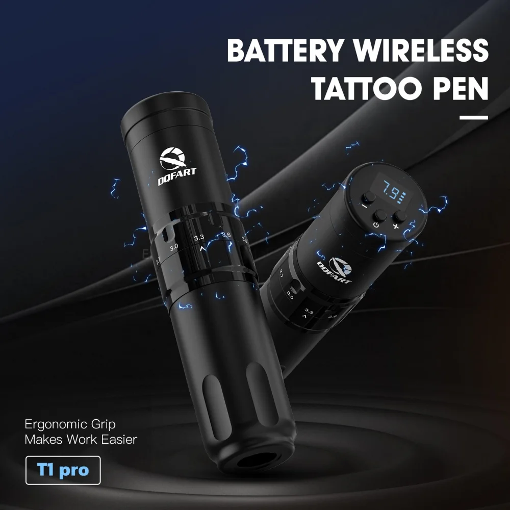 Set DQFART T1Pro per Tatuaggi, Macchina Elettrica Wireless di Alta Qualità per Artisti Professionisti, Aghi per Tatuaggi, Inchiostro per Tatuaggi - immagine 3