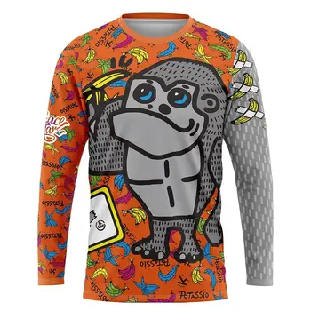 2025 Men's Long Sleeve T-shirt Mountain Bike Off-Road Motorcycle Cycling Jersey MTB Clothes Camping Outdoor Fishing Top Loose 1