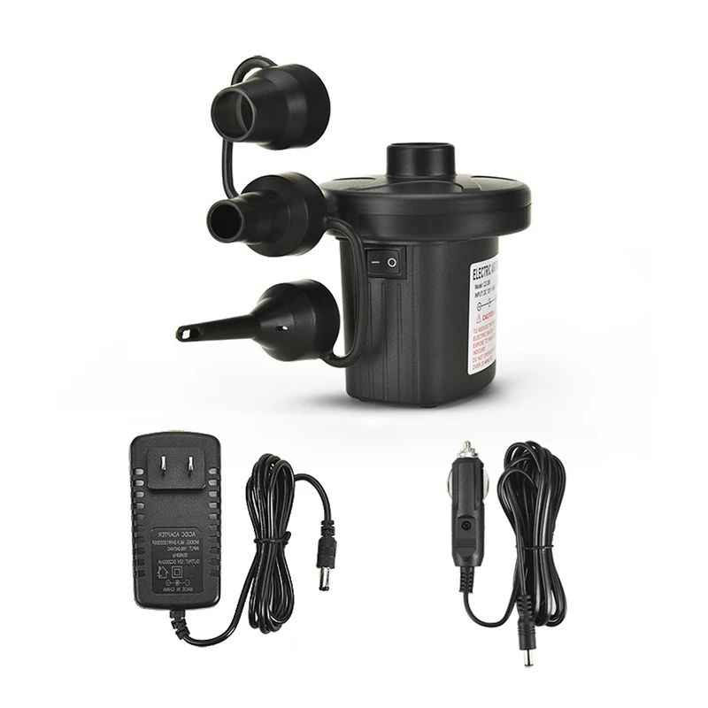 OBEST Electric Air Pump Portable Quick Air Mattress Pump 2 In 1 Portable Quick Fill Inflator Deflator 110v Ac 12v Dc