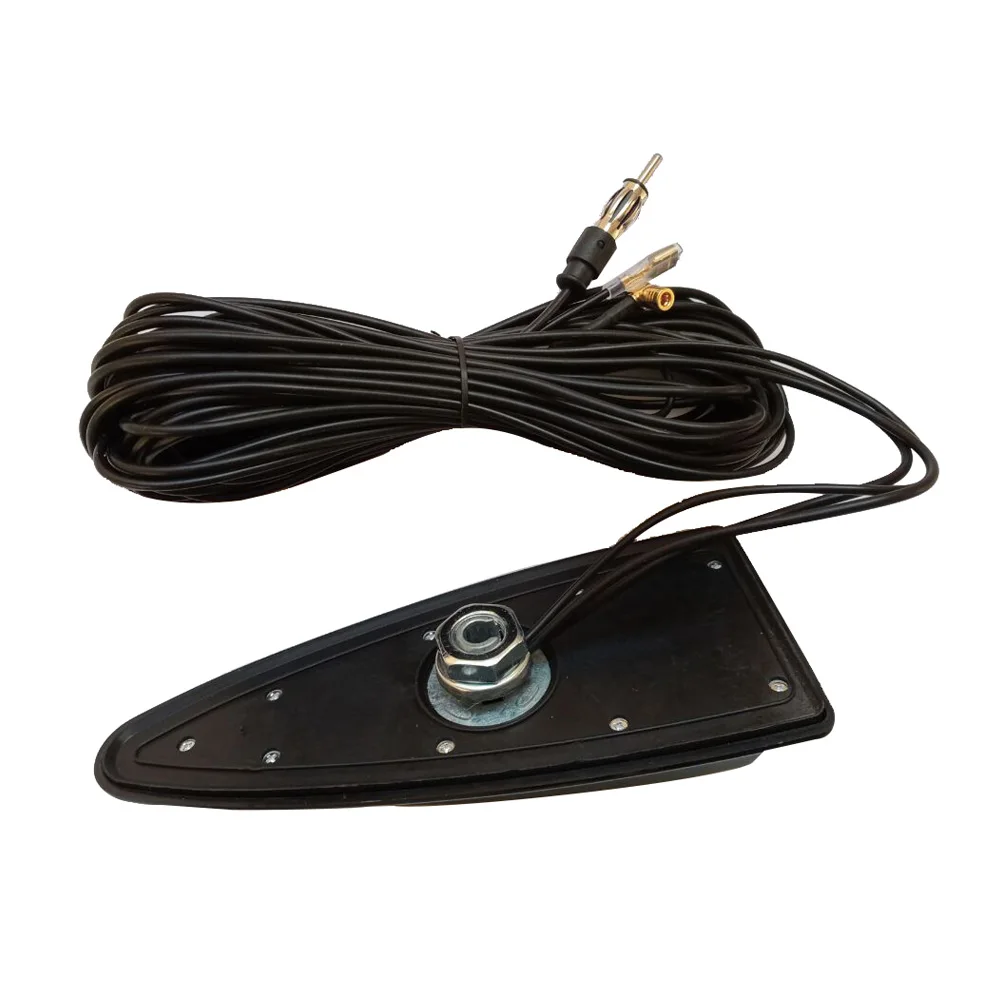 Vecys DAB DAB + Antenna per Auto Pinna di Squalo FM/AM GPS Antenna per Tetto Auto Amplificatore di Segnale Adattatore SMB a SMA a DIN 5m Cavo di Prolunga RG174 per Auto Radio Digitale DAB