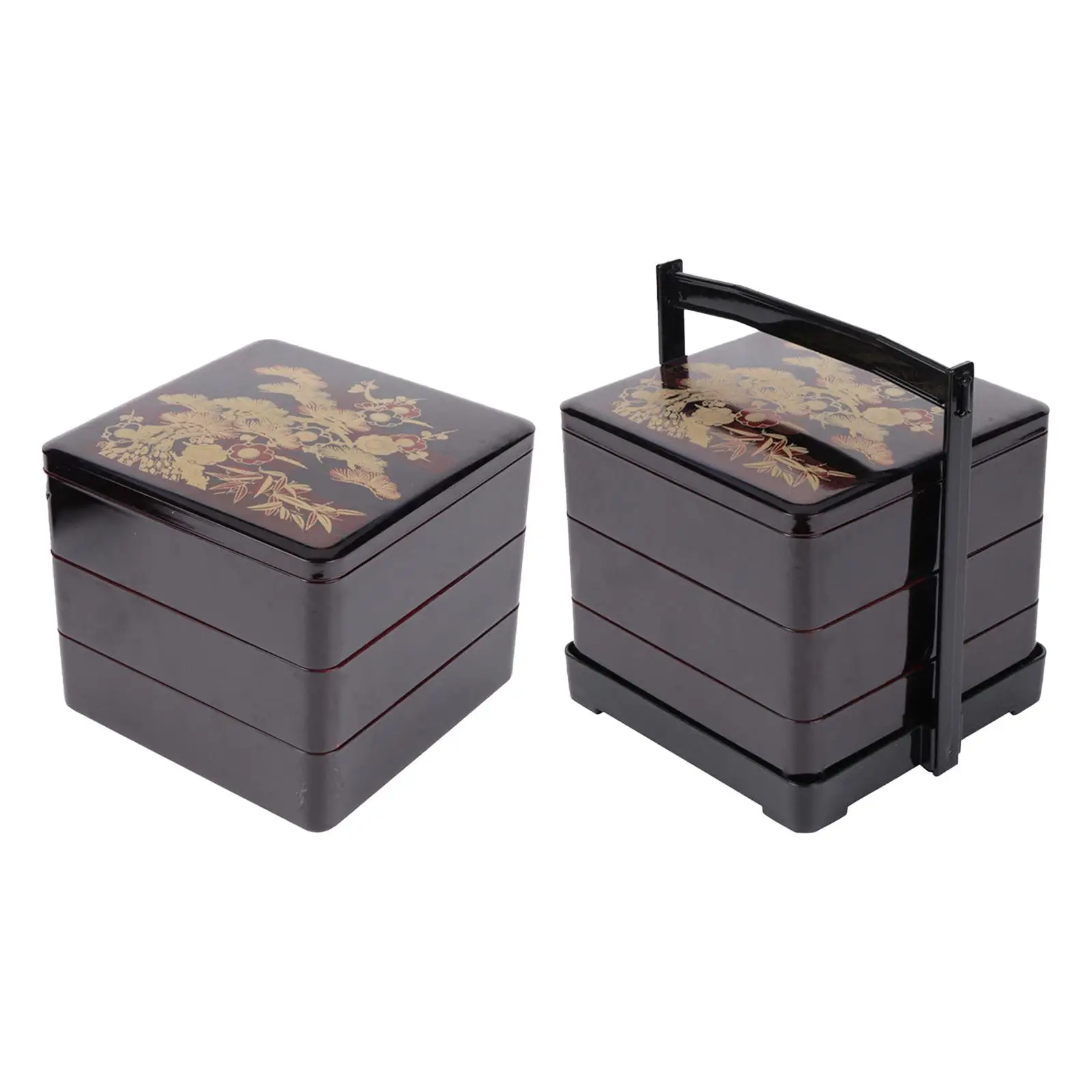 Lunch Box Picnic Stackable Kitchen Large Capacity with Lid 3 Layers Sushi, Rice, Sauce Business Picnic Tray Lunch Bento Box