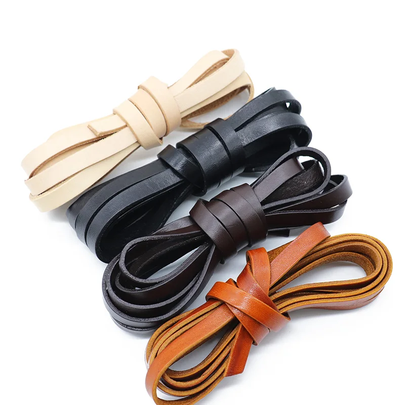 1/2meters Flat Genuine Leather Cords Vintage Brown 2/3/4/5/6/8/10mm Cow Leather Fit Leather Bracelet Jewelry Making Findings