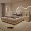 Cute Large Bed Comfortable Salon Lazy Sleeping Lounge Clear Sun Cream Hotel Wooden Bed Italian Beliche Lounge Suite Furniture 3