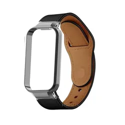 Premium Leather Strap Replacement - Soft Watch Band Bracelet - Amazfit Band 7 (1)