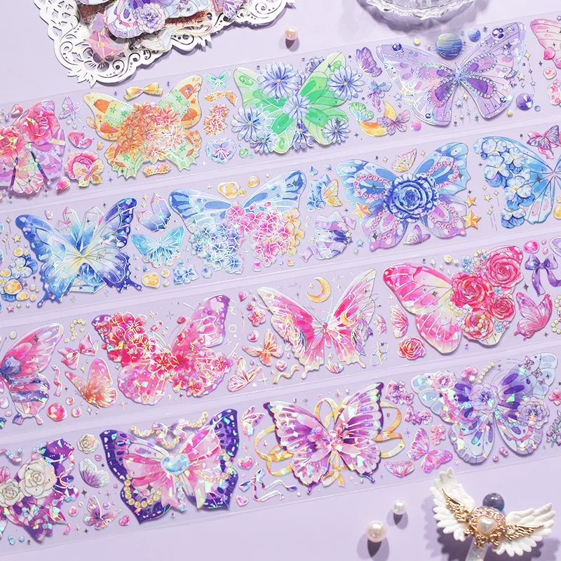 

1pcs/1lot Decorative Adhesive Tapes foil butterfly Mask Tapes Scrapbooking DIY Paper Japanese Stickers 1.5M