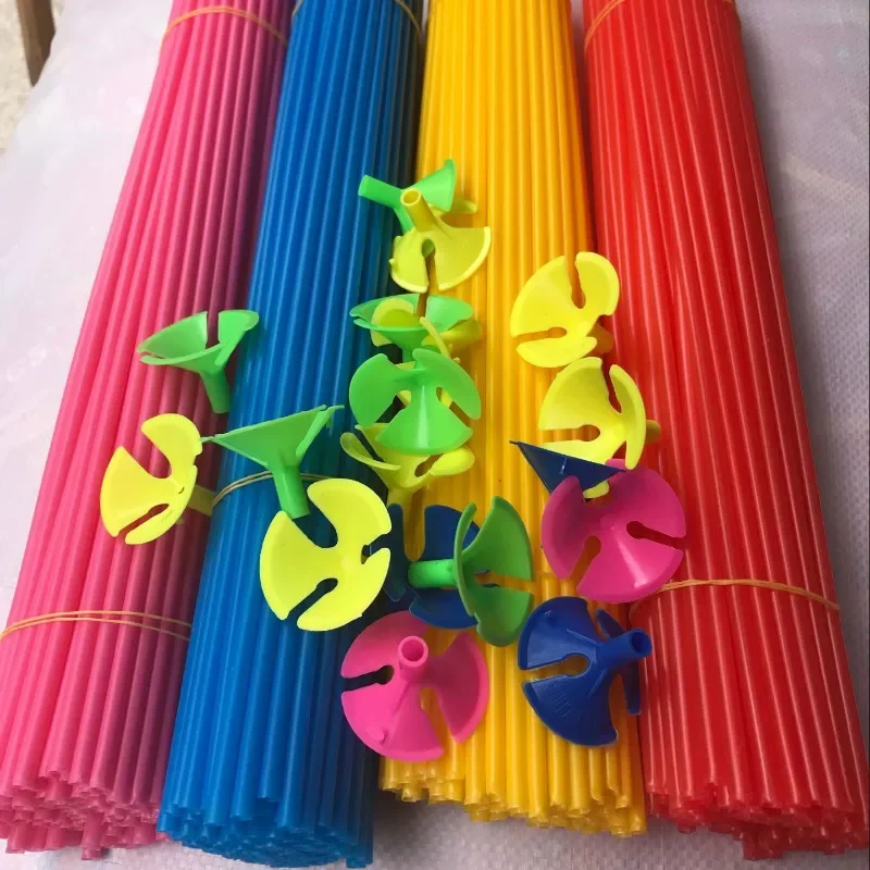 10 Sets 40cm Latex Balloon Stick White Foil Balloons Sticks with Cup DIY Wedding Birthday Party Christmas Decoration Accessories