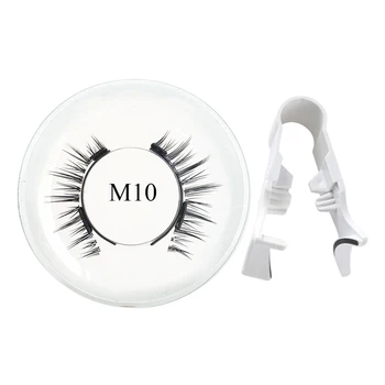 Natural Magnetic Eyelash Handmade 3D Lashes strip False Eyelashes Glue-free Tweezers Set Reusable eyelashes for women Makeups
