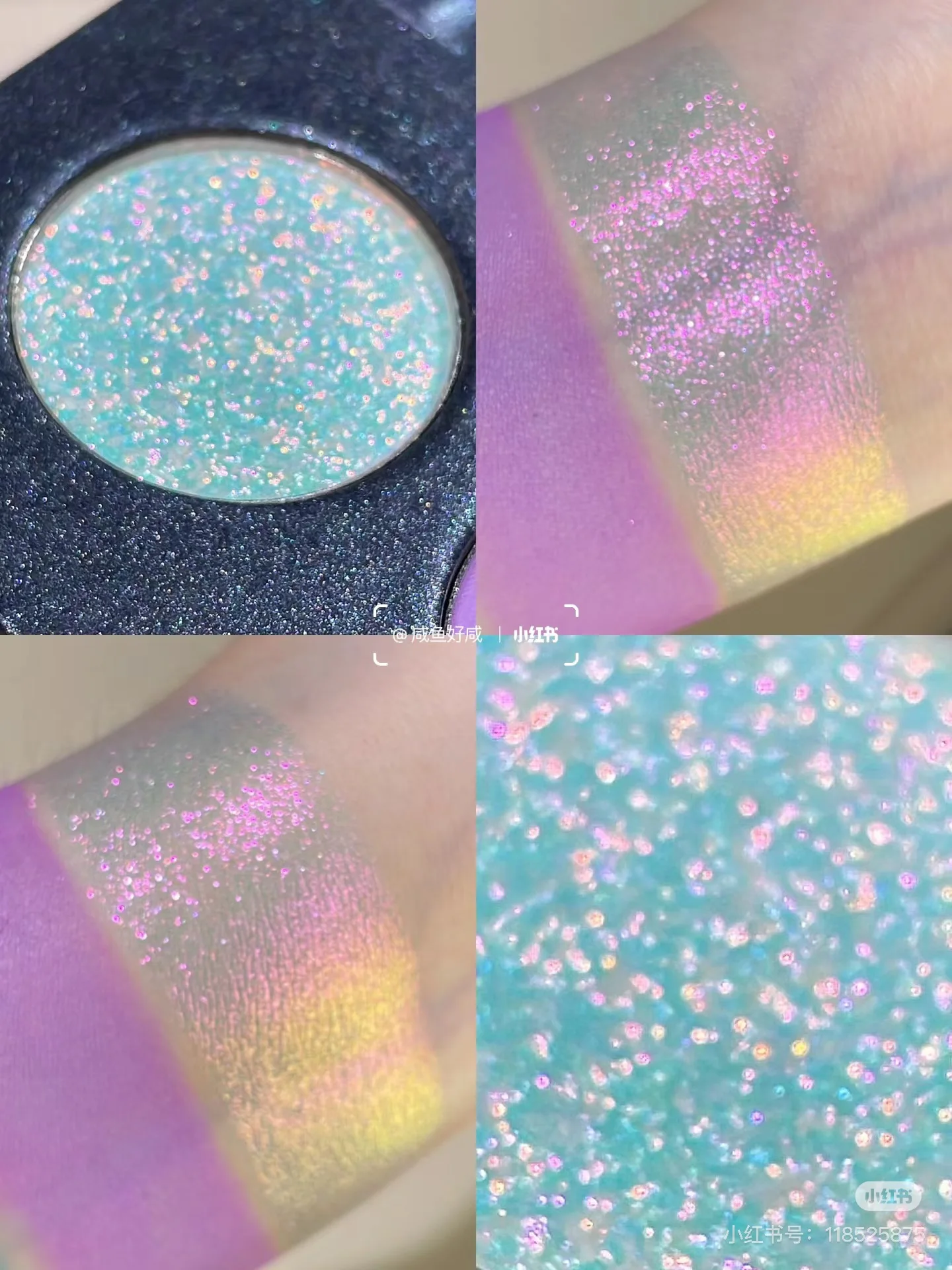 KRYPTEIN COSMETICS 5 Colors Chameleon Matte Glitter  Eyeshadow Palette Green Purple Eye Pigment Palett Shimmer Eye Shadow Makeup 6