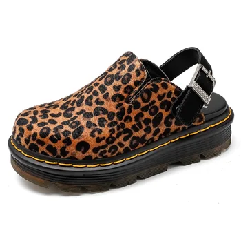 Couples Large Size Slip-On Shoes Leather Men's Women's Sandals Casual Trendy Lightweight Beach Shoes Breathable Open-Toe