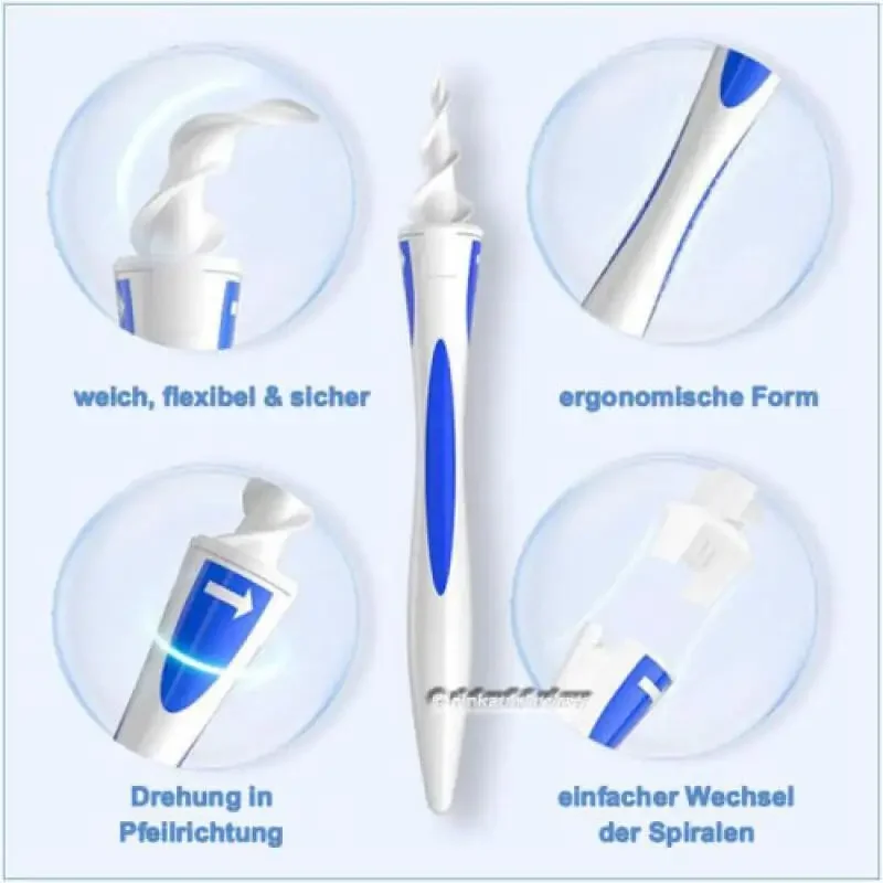 Spiral Ear Cleaner Silicon Spoon Set with 32-silicone Spiral for Personal Wax Remover Cleaning Beauty Health Care Scoop Tools