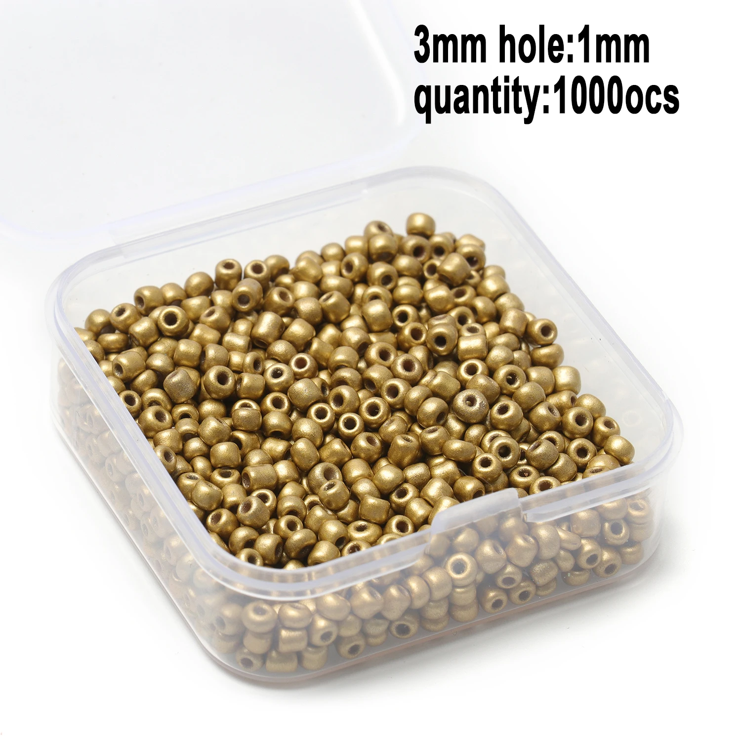 Elegant Gold & Silver Glass Seed Beads for Jewelry Crafting - Bohemian Style Beading Accessories Box