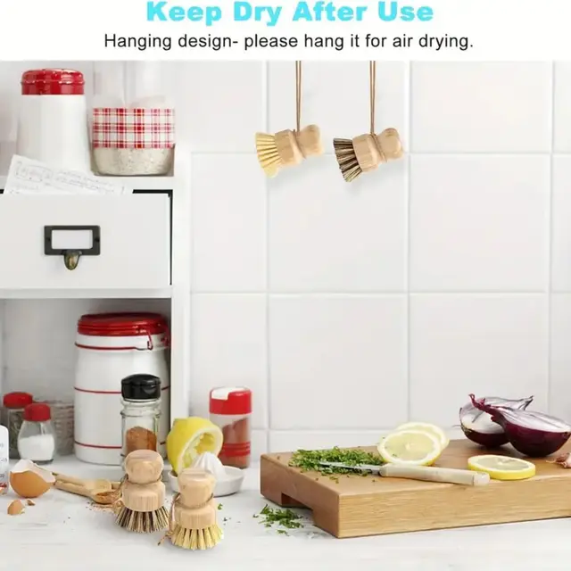 1/2/3pcs Multi-Functional Kitchen Cleaning Brush Set - Effective Dish Brush, Heavy-Duty Pot Brush, Durable Construction 2