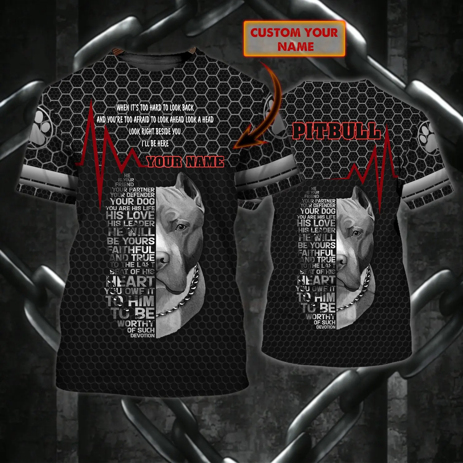 

Футболка унисекс с персонализированным именем питбуля для любителей собак, Повседневная рубашка с 3D рисунком, летняя