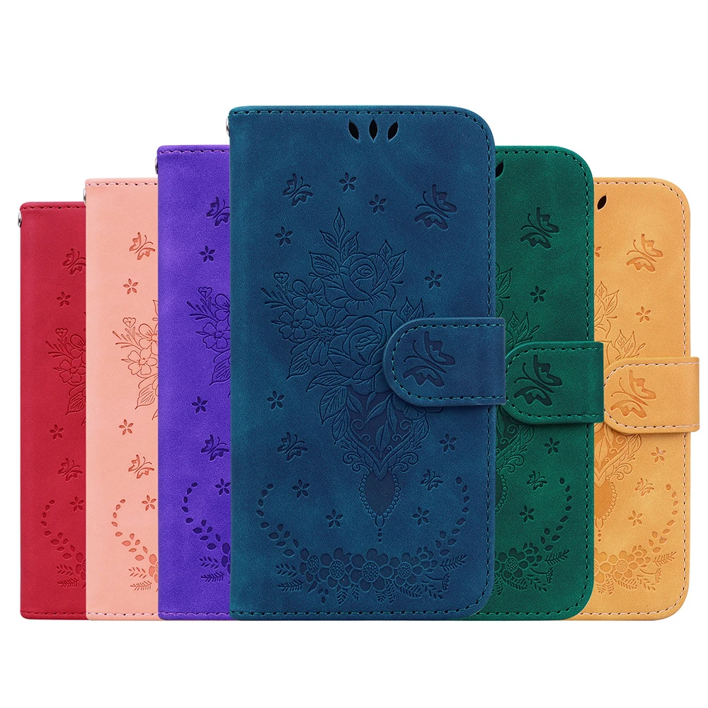 

Flower Pattern Wallet Flip Case For Samsung Galaxy S6 S7 Edge S8 S9 S10 S10E S20 FE S21 Plus S22 Ultra Note 10 Pro Leather Cover