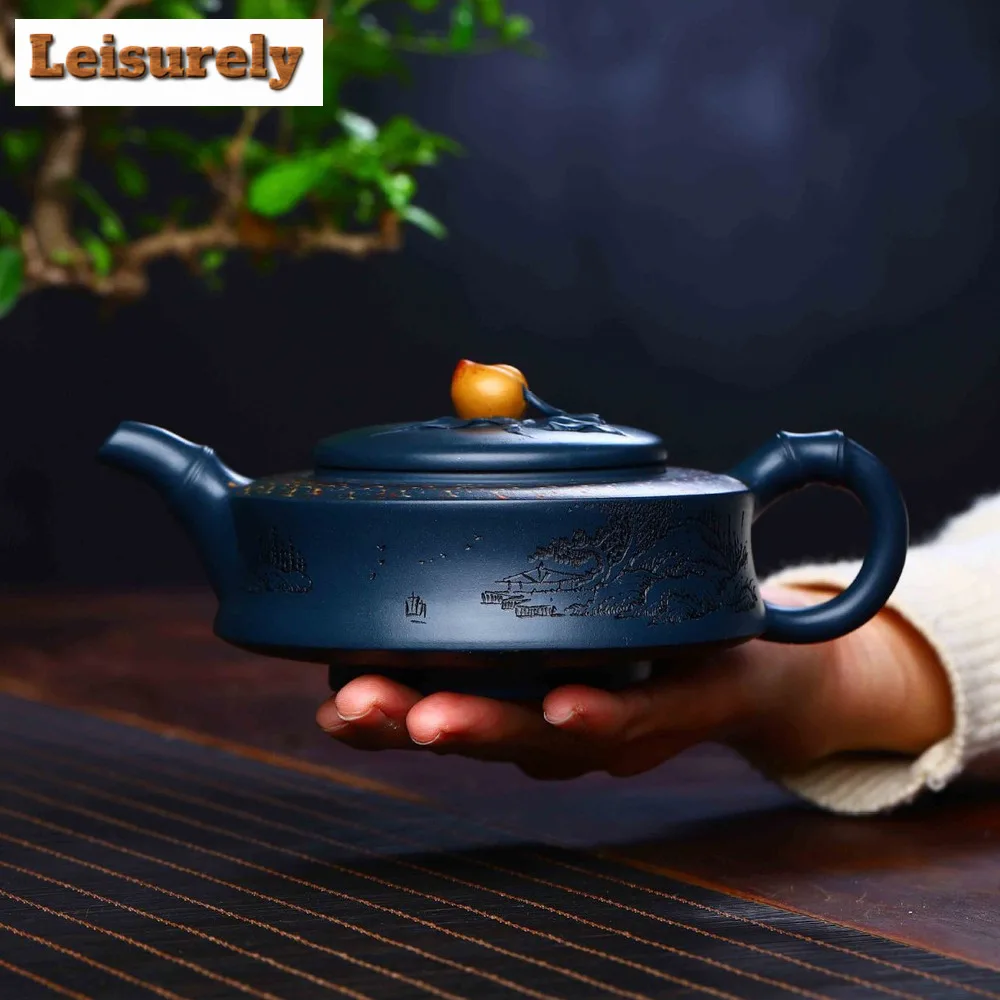 350ml Yixing Purple Clay Teapots Famous Handmade Tea Pot Azurite Clay Beauty Kettle Chinese Zisha Tea Set Teaware Collection