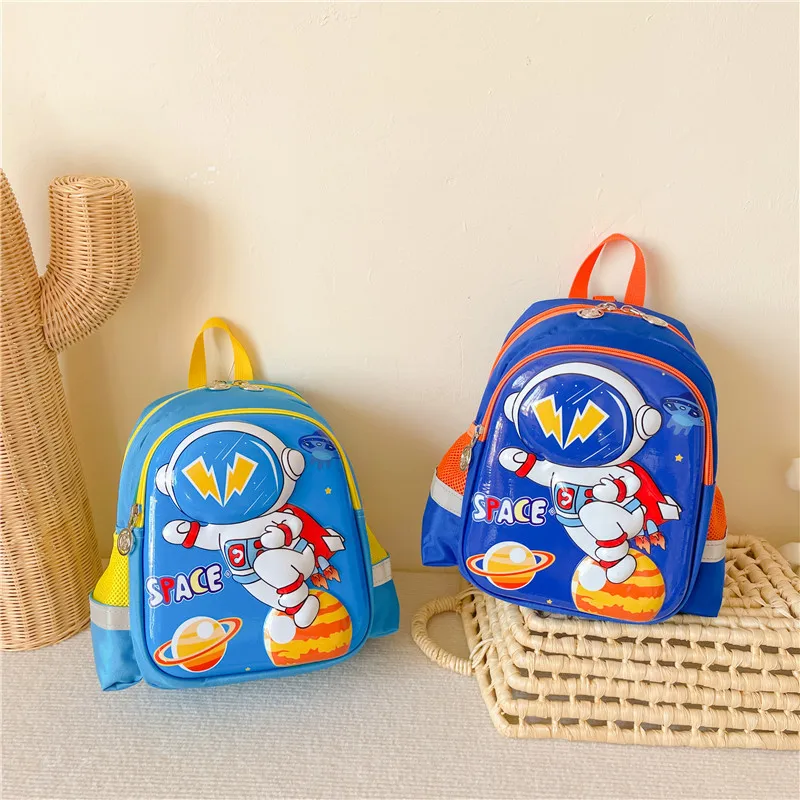 New Children's School Bag Cartoon Fashion Astronaut Kindergarten Backpack for Preschool Boys and Girls Anti-lost Backpacks