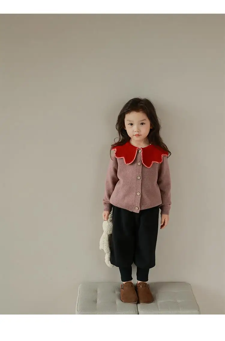 Herbst Winter Kpop Mode Harajuku Mädchen Strickjacke alle passen Strick oberteile lose lässige Kinder kleidung Langarm pullover – Detail 11