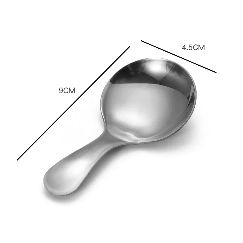 Cute Short Handle Ice Cream Spoon Stainless Steel Round Head Spoons Tableware Dessert Cake Teaspoons Kitchen Accessories 5/1pcs