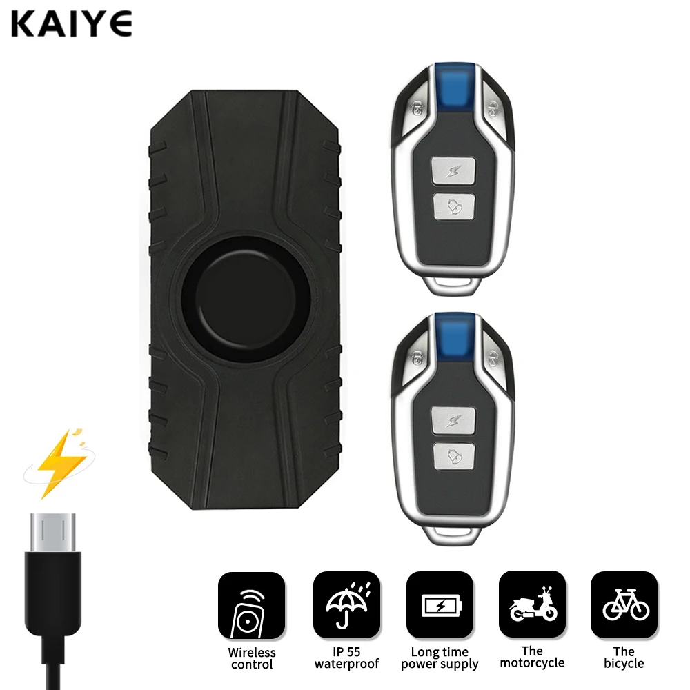 Wireless Anti-theft Vibration Bicycle Alarm Waterproof Motorcycle Alarm with Remote Control Electric Bike Security Sensor 113dB motorcycle alarm bicycle alarm wireless alarm security alarm