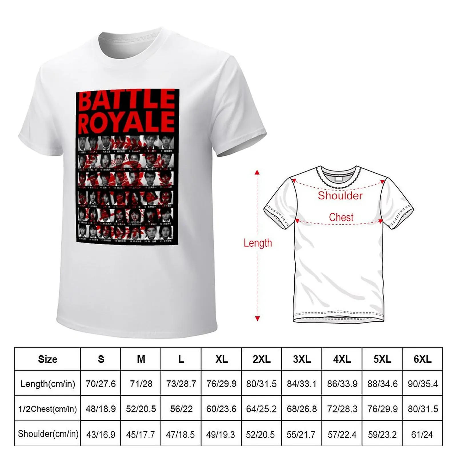 Фото Футболка из фильма Battle Royale, винтажная одежда, великолепные мужские футболки с графическим рисунком, забавные №2